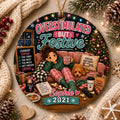 Overstimulated But Festive Ornament, Coffee Lover Introvert Holiday Decor (Personalized)Personalized