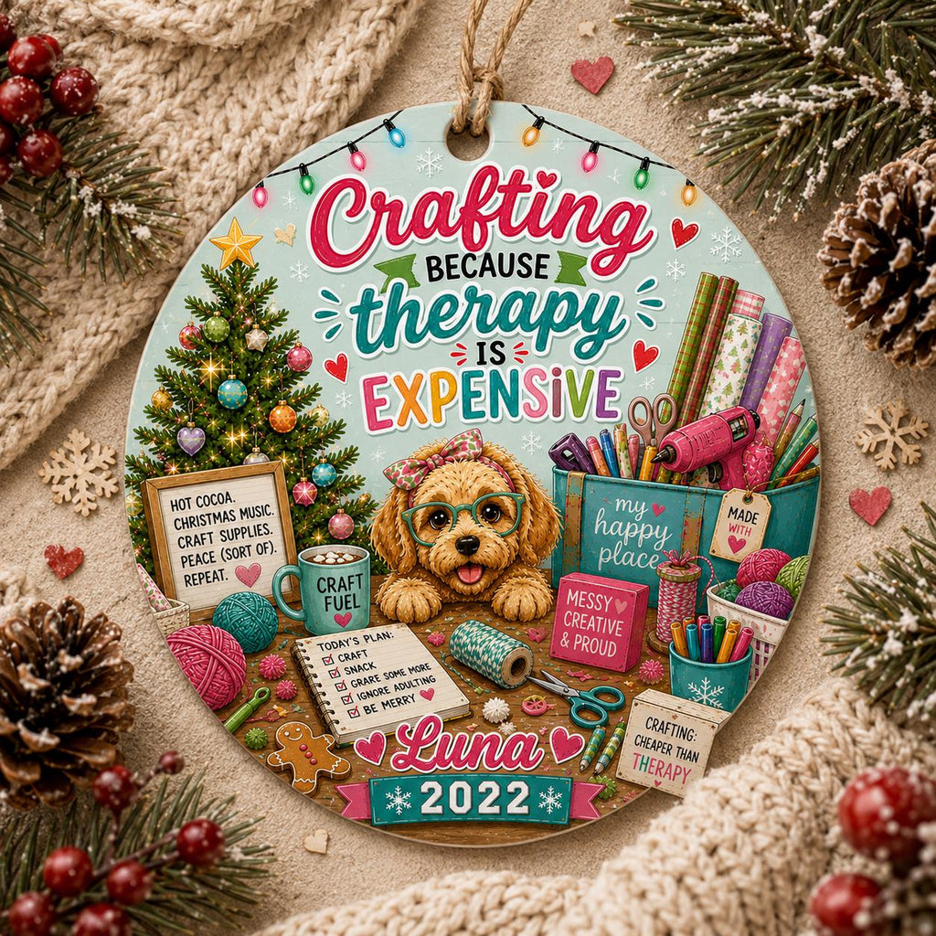 Crafting Christmas Ornament, Craft Lover Gift, Creative Hobby KeepsakePersonalized