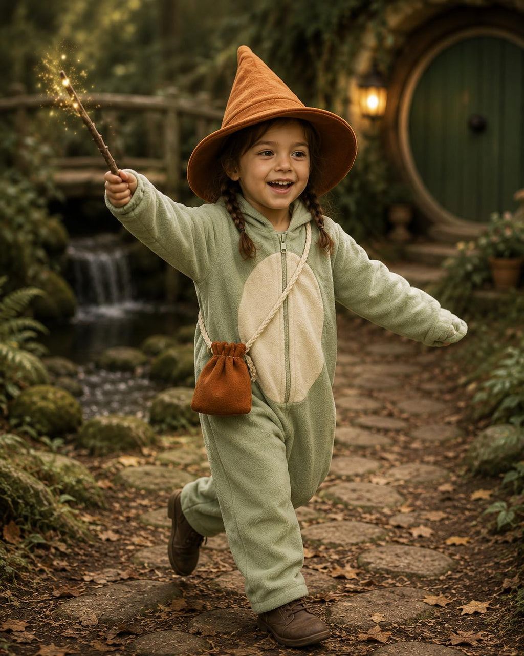 Kids Frog Mage Wizard Halloween Costume Outfit for Boys and Girls