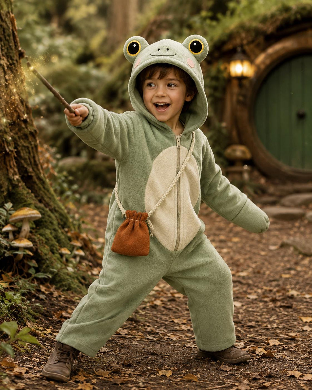 Kids Frog Mage Wizard Halloween Costume Outfit for Boys and Girls