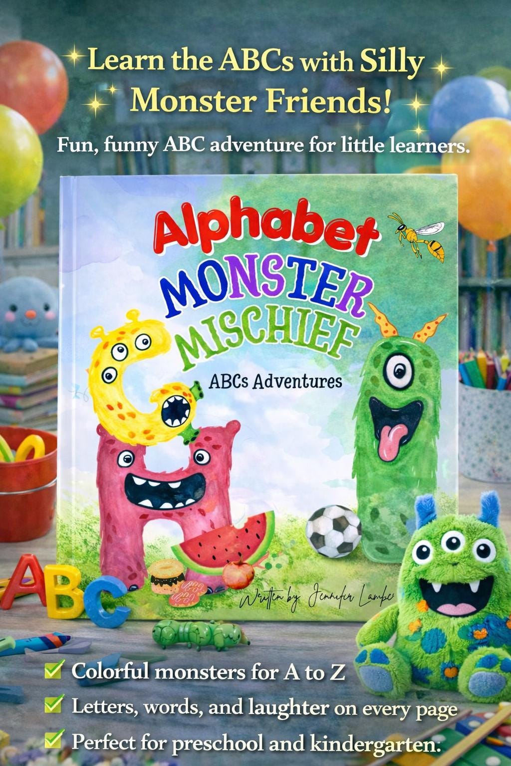 The Alphabet Monster Mischief, ABC Learning Book for Kids, Personalized Children’s Book, Signed Educational Story