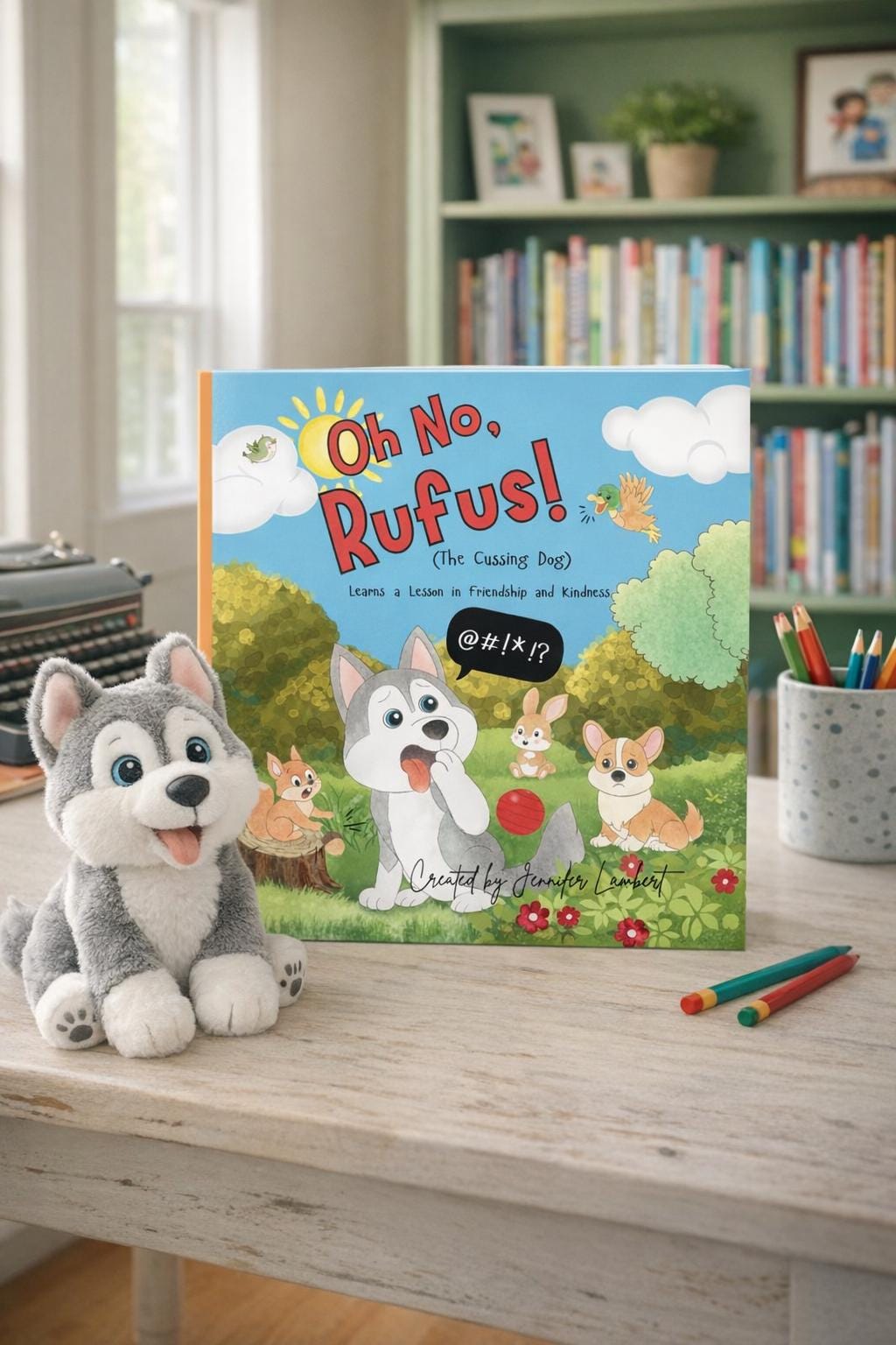 Oh No, Rufus! The Cussing Dog, Funny Kindness Book for Kids, Signed Personalized Children’s Story