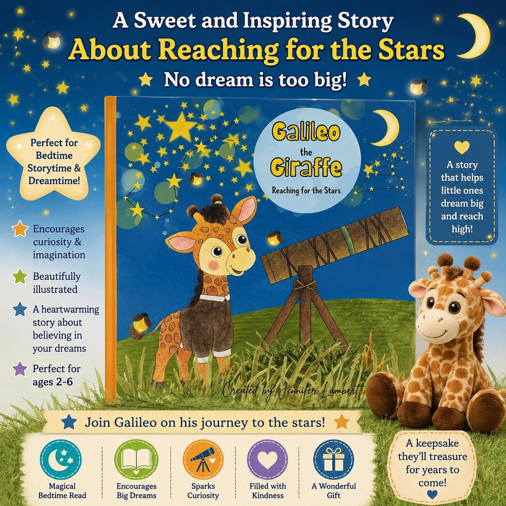 Galileo The Giraffe Reaching For The Stars, STEM Adventure Book for Kids, Signed Personalized Children’s Story