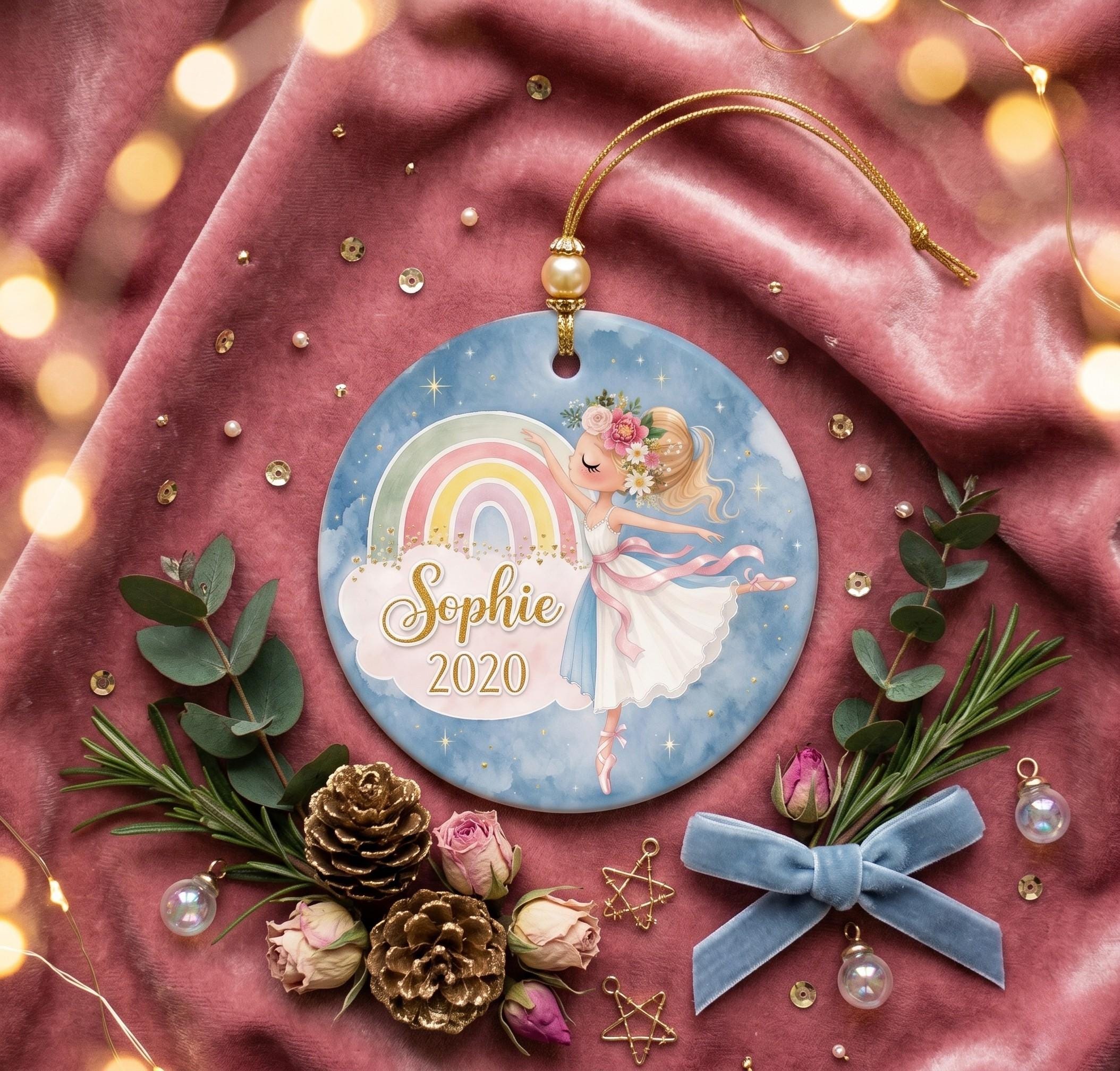 Ballerina Ornament, Custom Ballet Dancer Keepsake, Pink Tutu Christmas DecorPersonalized