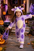Pastel Cow Costume Kids, Handmade Fleece Animal Outfit, Cute Cow Onesie, Toddler Halloween Costume, Farm Animal Dress Up