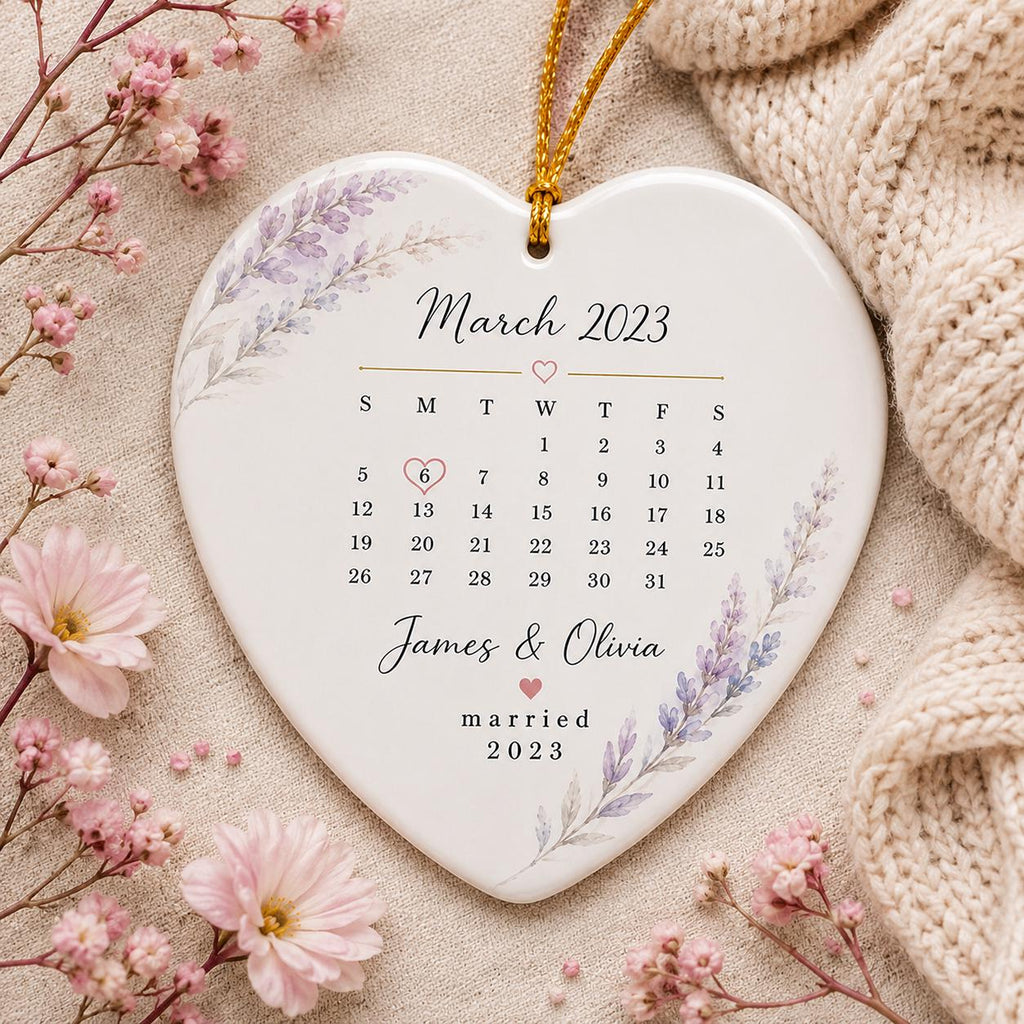 Wedding Date Gift, Married Ornament, Wedding Ornament, Anniversary Gift, Our First Christmas, Newlywed Gift, Keepsake Ornament Personalized