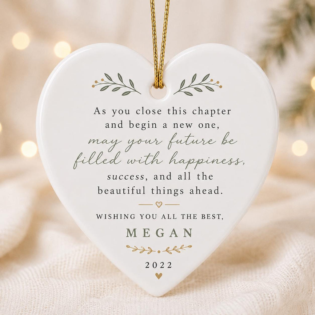 New Beginning Ornament, Retirement Gift Keepsake, Coworker Farewell Gift, Goodbye Ornament for Friend or Mentor, Encouragement Gift