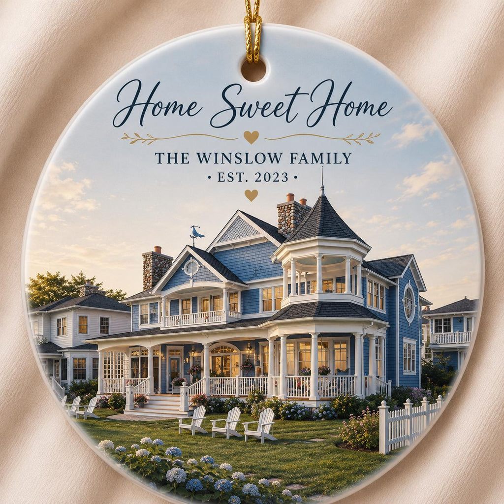 New Home Ornament, Housewarming Christmas Ornament, First Home Keepsake, Family Home Ornament, Realtor Closing Gift, Home Christmas Ornament