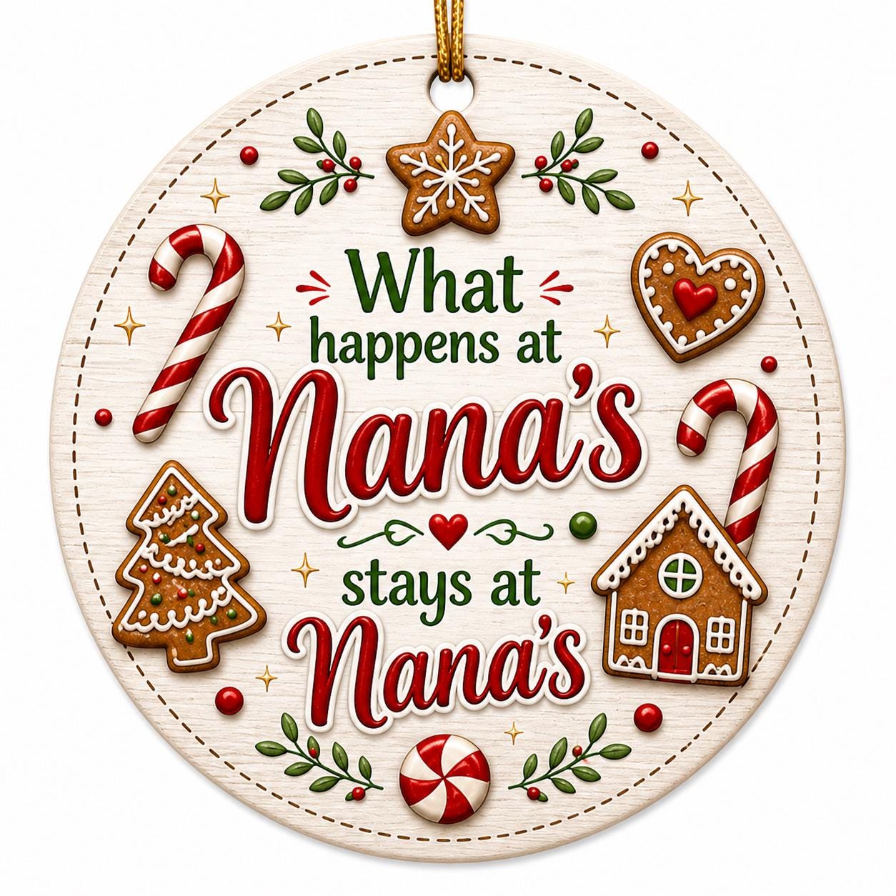 Nana Christmas Ornament, Gingerbread Baking Keepsake, Custom Holiday DecorPersonalized