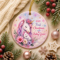 Unicorn Baby's First Christmas Ornament, Custom Name KeepsakePersonalized