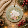 Swan Princess Ornament, Floral Ceramic Keepsake, Whimsical Winter ArtPersonalized