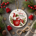 Gnome Snowman Cocoa Mug Christmas Ornament, Whimsical Winter Ceramic KeepsakePersonalized