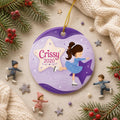 Purple Ice Skater Ornament, Custom Girl Figure Skating KeepsakePersonalized