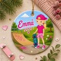 Skater Girl Ornament, Custom Name Skate Park Decor, Whimsical Skate ArtPersonalized