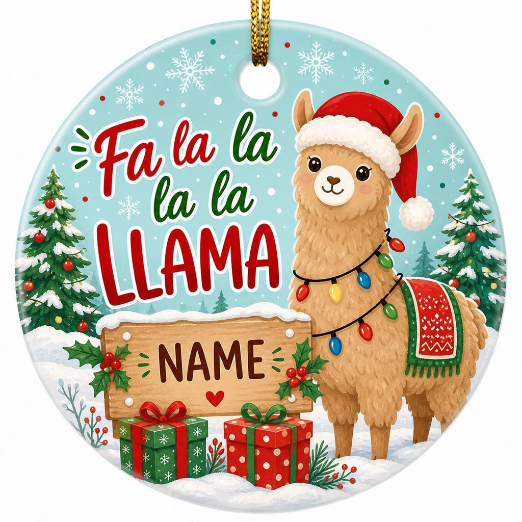 Fa La La Llama Ornament, Custom Christmas Gift, Funny Holiday Decor, Animal LoverPersonalized