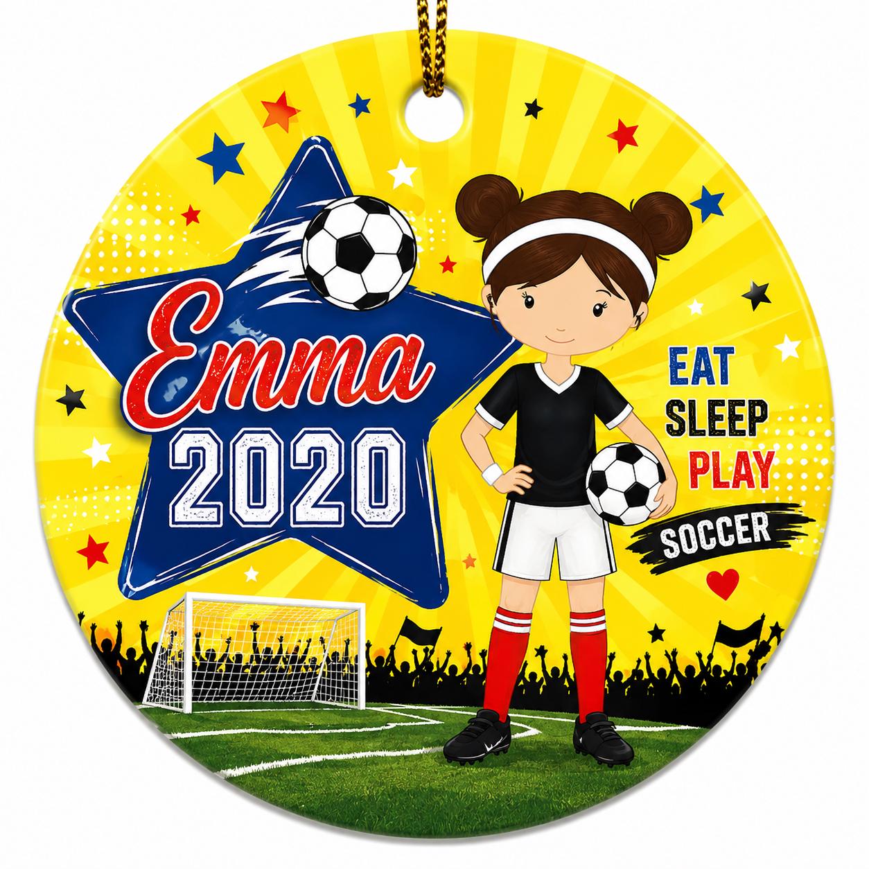 Soccer Girl Ornament, Custom Player Gift, Holiday Decor, Athlete KeepsakePersonalized