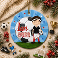 Soccer Ornament, Custom Boy Name Keepsake, Ceramic Athlete GiftPersonalized