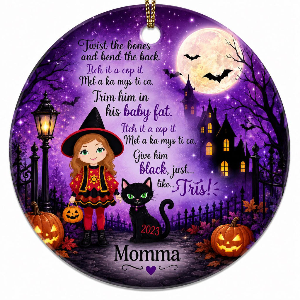 Thackery Binx Cat Ornament, Hocus Pocus Halloween Decor, Custom Name Black Cat Keepsake, Spooky Movie Fan Gift, CeramicPersonalized