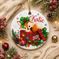 Fox Christmas Ornament, Custom Pet Name Wildlife DecorPersonalized