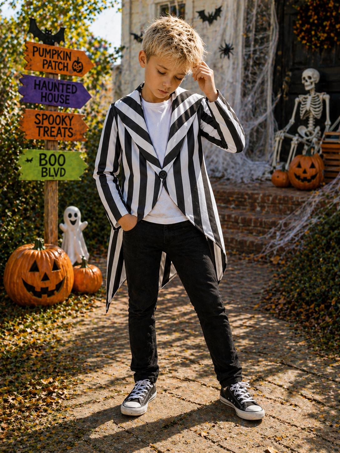Jack Skellington Jacket Only Halloween Costume Pin Stripe Suit Style Custom Made Ringmaster