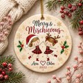 Merry Mischievous Christmas Ornament, Custom Name Holiday DecorPersonalized