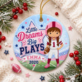 Girl Football Player Ornament, Custom Youth Football Gift, Female Athlete Christmas DecorPersonalized