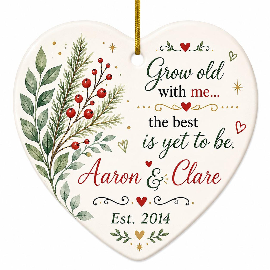 Married Ornament Keepsake, Wedding Date ornament, Wedding Gift, Heart Calendar, Anniversary Gift, Our First Christmas, Newlywed Gift