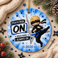 Ninja Ornament, Stealth Mode On Ceramic Keepsake, Boys Martial Arts GiftPersonalized
