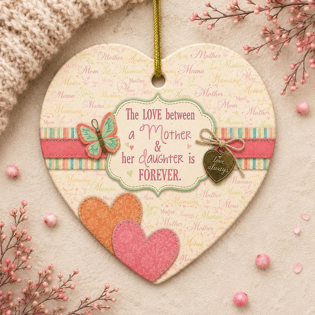 Mother Daughter Heart Ornament, Forever Love Keepsake GiftPersonalized
