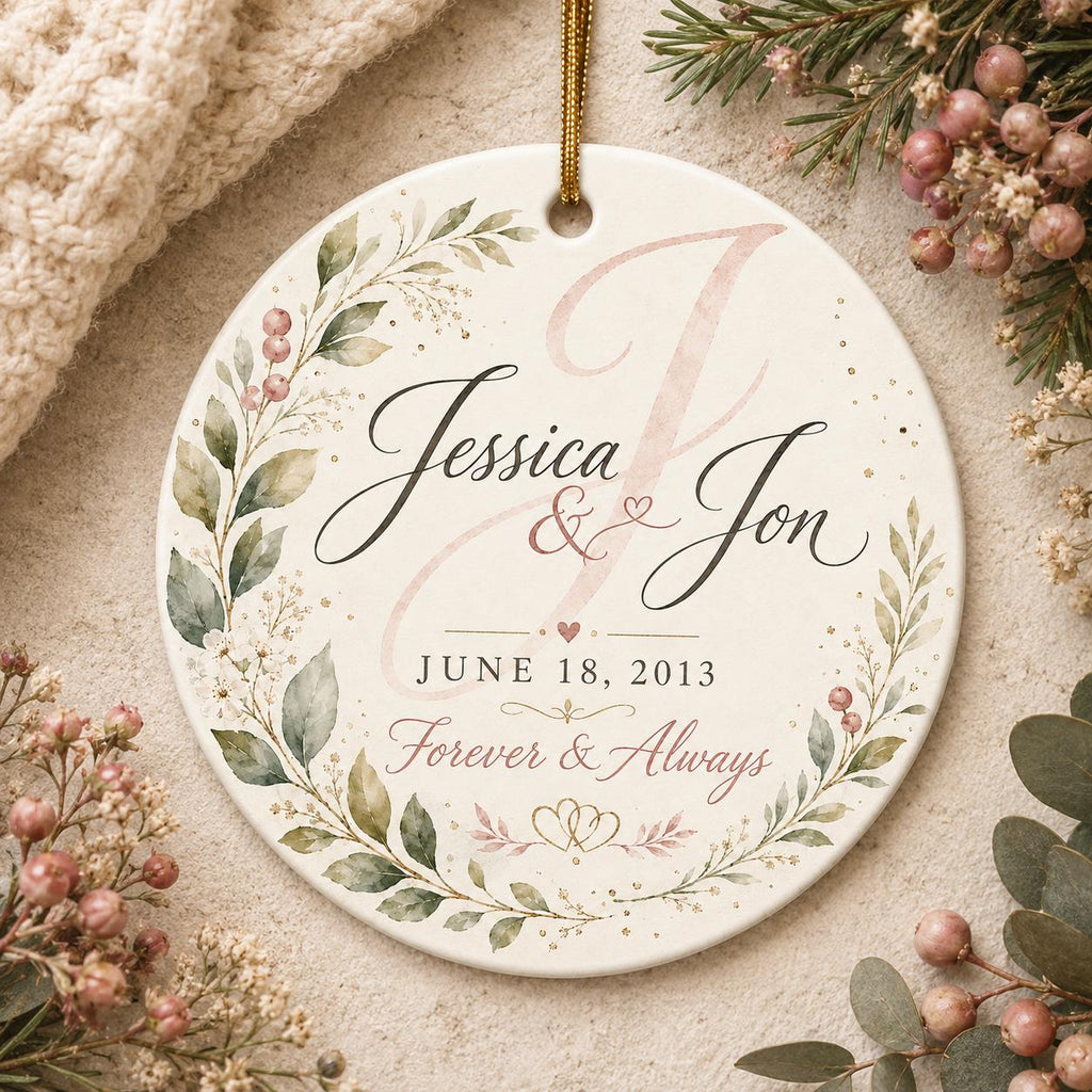 Married Ornament, Wedding Gift, Wedding Date Gift, Anniversary Gift, Our First Christmas, Newlywed Gift, Keepsake OrnamentPersonalized
