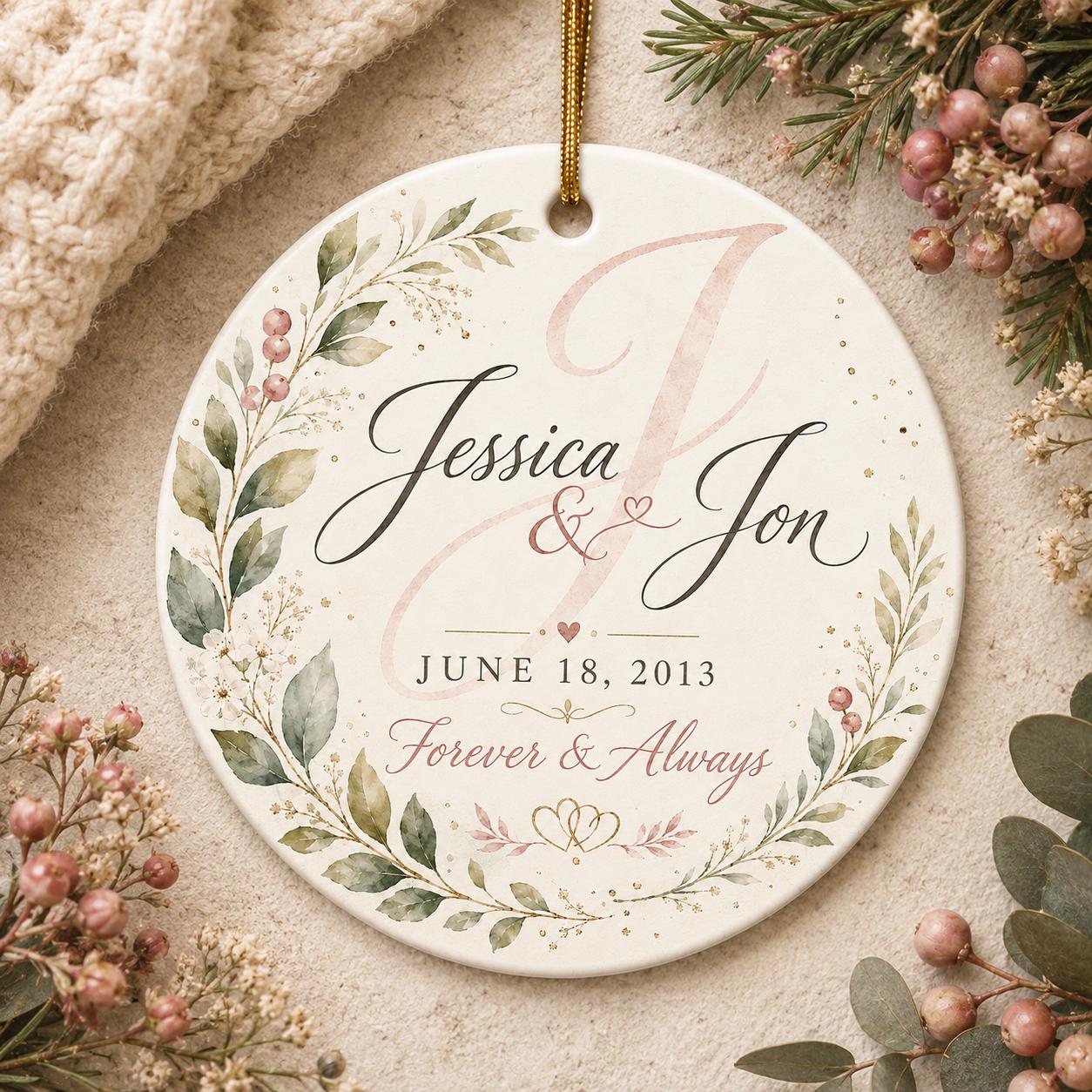 Married Ornament, Wedding Gift, Wedding Date Gift, Anniversary Gift, Our First Christmas, Newlywed Gift, Keepsake OrnamentPersonalized