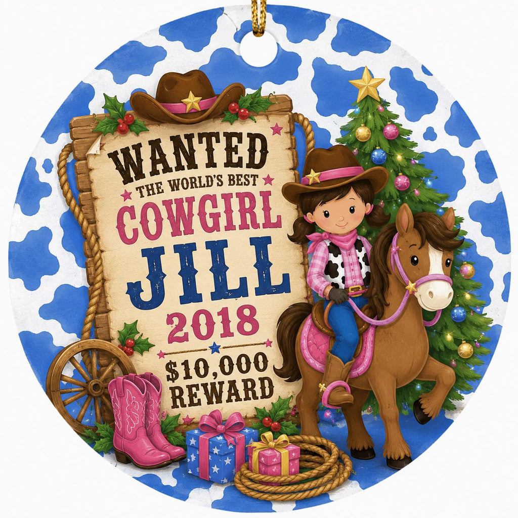 Cowgirl Ornament, Western Christmas Keepsake, Horse Lover GiftPersonalized