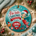 Mermaid Christmas Ornament, Santa Hat Beach Holiday KeepsakePersonalized