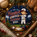 Baseball Ornament, Custom Ceramic Keepsake, All Season Sports GiftPersonalized