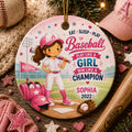 Girls Baseball Ornament, Custom Ceramic Sports Keepsake, Christmas GiftPersonalized
