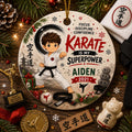 Karate Ornament, Martial Arts Christmas Keepsake, Ceramic Boy GiftPersonalized