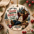 Rustic Christmas Ornament, Funny "Good-ish" Guy Decor, Cabin Style GiftPersonalized