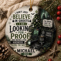 Ghost Hunter Christmas Ornament, Spooky Paranormal Investigator KeepsakePersonalized