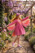 Girls Hummingbird Costume, Toddler Bird Dress with Wings and Hat, Kids Halloween Costume, Colorful Bird Outfit, Woodland Animal Dress Up