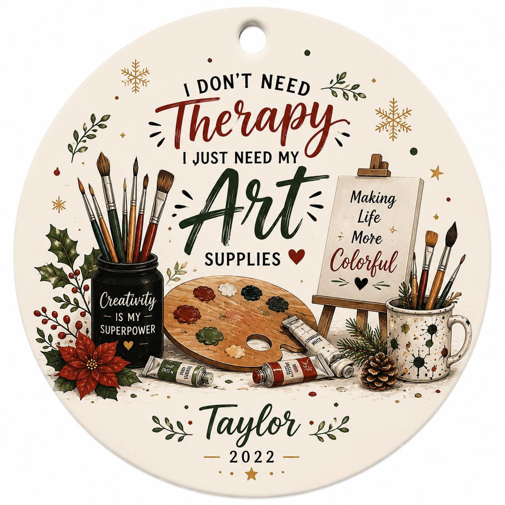 Artist Ornament, Ceramic Art Supplies Christmas Keepsake, Painter DecorPersonalized