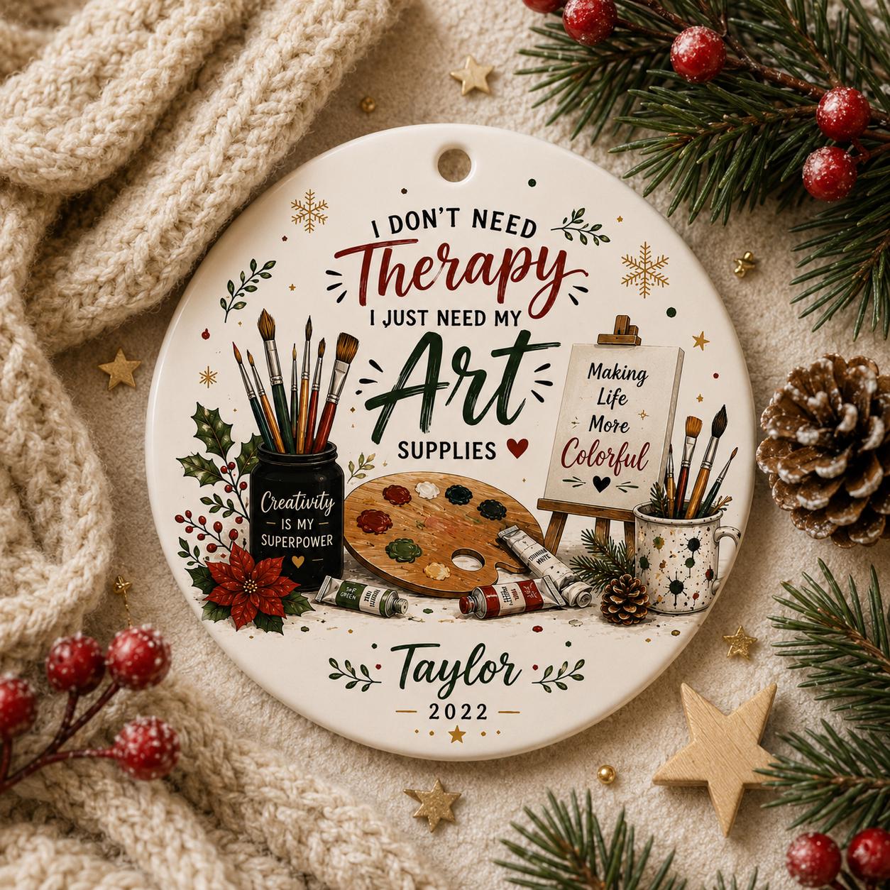 Artist Ornament, Ceramic Art Supplies Christmas Keepsake, Painter DecorPersonalized