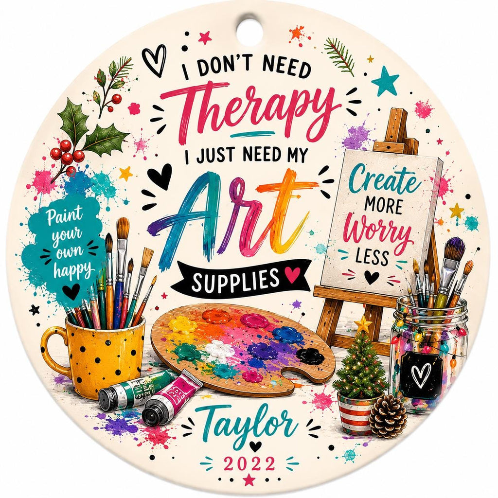 Artist Ornament, Art Supplies, Painter Christmas Decor, Creative KeepsakePersonalized