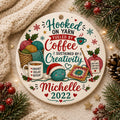Crochet Ornament, Yarn Coffee Lover Christmas Keepsake, Crocheter Holiday DecorPersonalized