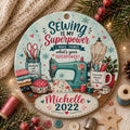 Sewing Machine Ornament, Seamstress Christmas Keepsake, Quilter Holiday DecorPersonalized
