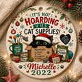 Black Cat Ornament, Crazy Lady Christmas Gift, Supplies Humor KeepsakePersonalized
