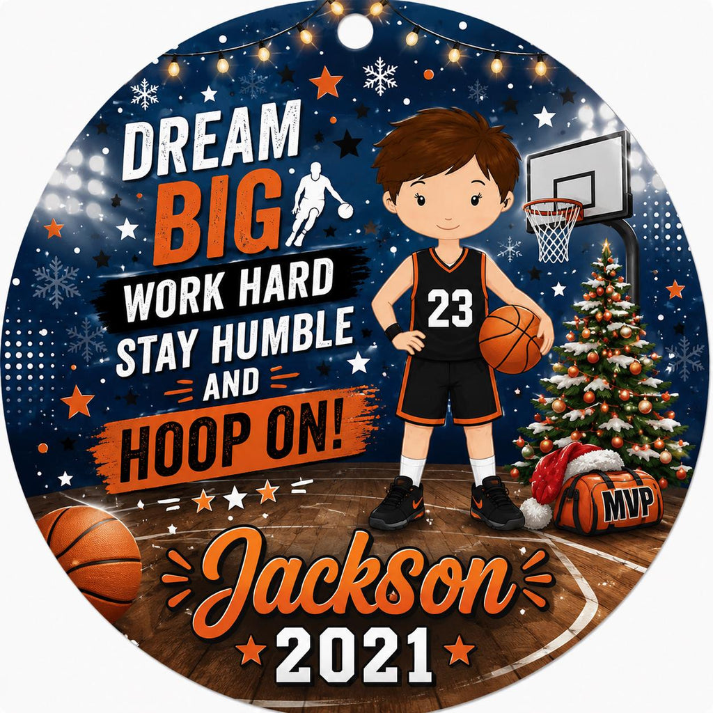 Basketball Player Christmas Ornament, Custom Athlete Keepsake, Sports DecorPersonalized