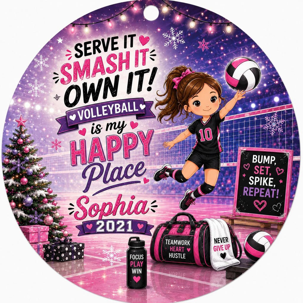 Girls Volleyball Ornament, Custom Athlete Keepsake, Sports Girl DecorPersonalized