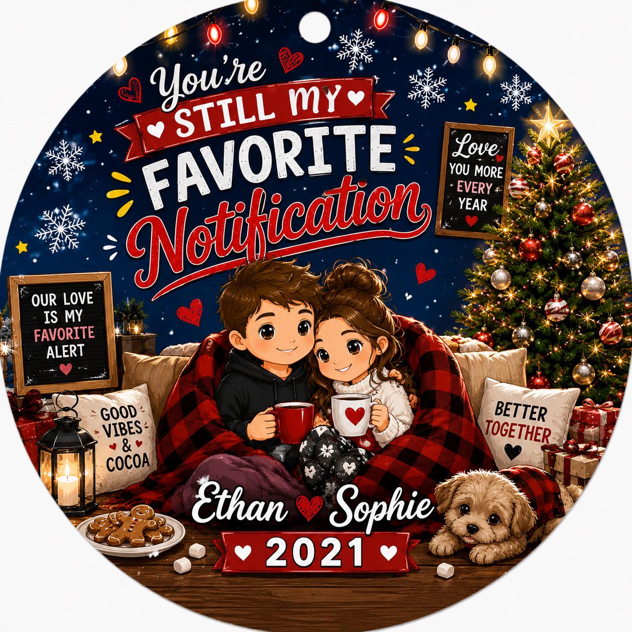 Couple Christmas Ornament, Romantic Keepsake, Boyfriend Girlfriend Gift, Cozy Love KeepsakePersonalized