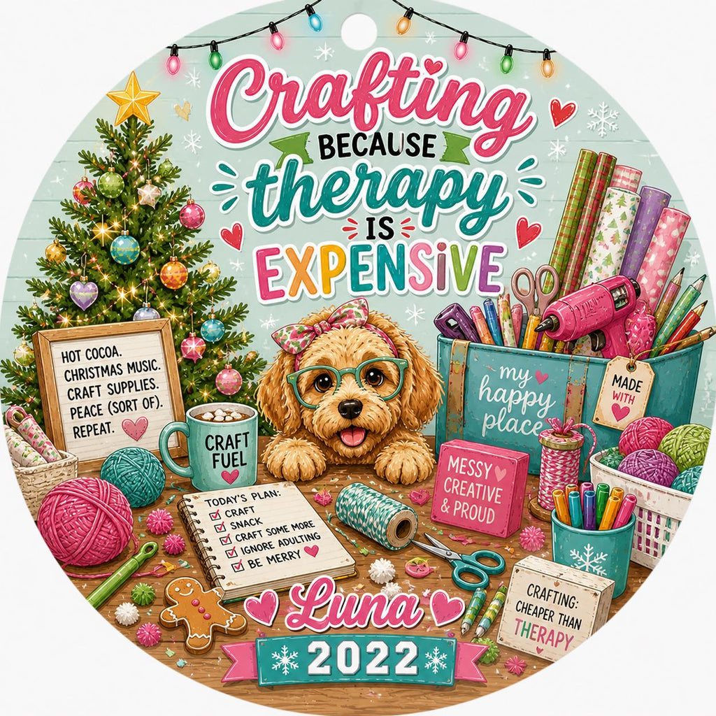 Crafting Christmas Ornament, Craft Lover Gift, Creative Hobby KeepsakePersonalized