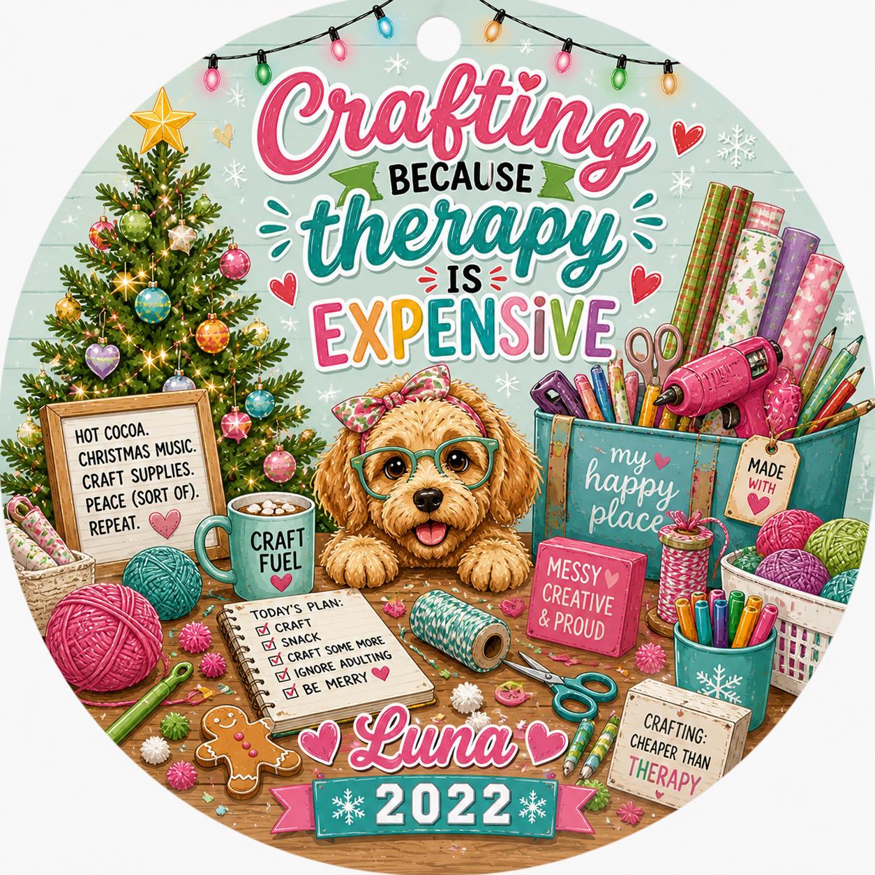 Crafting Christmas Ornament, Craft Lover Gift, Creative Hobby KeepsakePersonalized